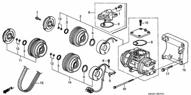 A/C Compressor (V6) (1) for 2000 Honda Accord #0