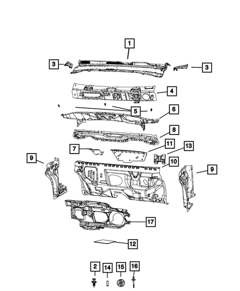 Cowl and Dash Panel for 2026 Jeep Compass #0