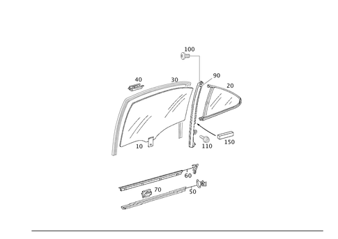 Rear Door Windows for 2001 Mercedes-Benz S430 #1