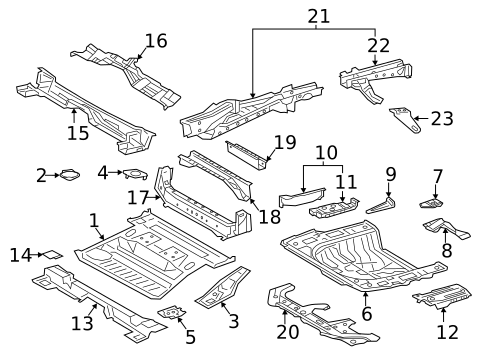 Rear Floor & Rails for 2021 Toyota RAV4 Prime #0