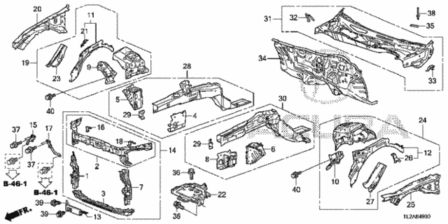 Front Bulkhead - Dashboard for 2013 Acura TSX #0