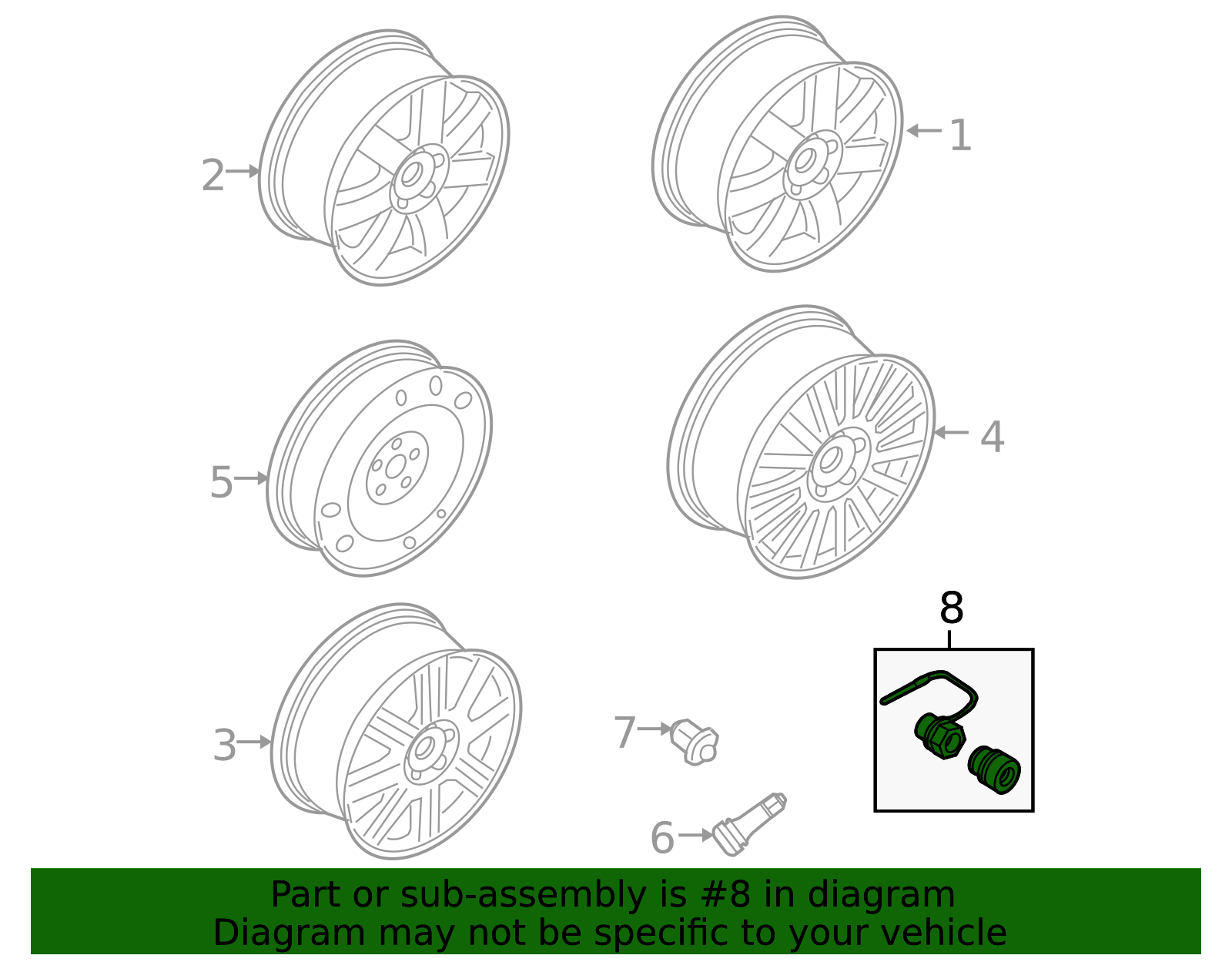 F19Z-1A043-A - Wheel Locks - Zinc-Plated For Hidden Lugs 2004-2012