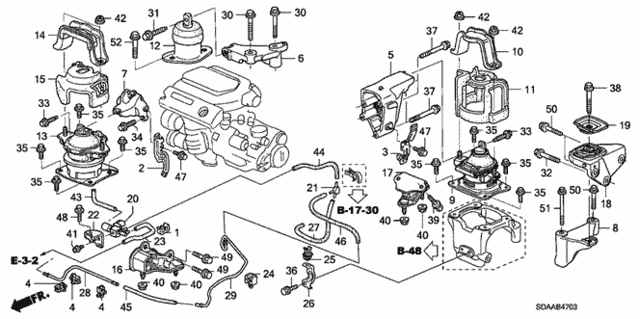 Engine Mounts (V6) (AT) for 2007 Honda Accord #0