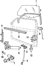 E9LY6323208A - Body: Window Regulator for Ford: Thunderbird | Lincoln: Mark VII | Mercury: Cougar Image