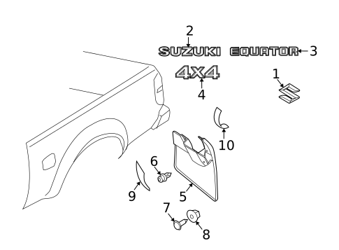 Exterior Trim - Pick UP Box for 2009 Suzuki Equator #1