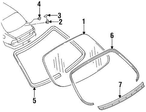 Glass & Hardware - Back for 1998 INFINITI I30 #0