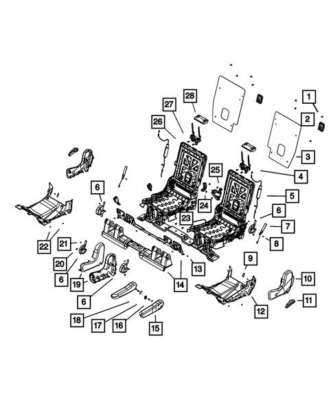 Rear Seats - Second Row - Adjusters, Recliners, Shields and Risers for 2016 Dodge Durango #0
