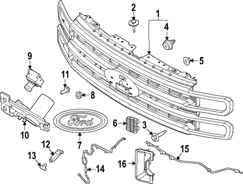 Grille & Components for 2023 Ford F-450 Super Duty #0