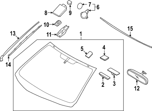 ヒュンダイ　ステンドグラス 21-24 OEM HYUNDAI IONIQ 5 MIRROR GLASS MOTOR DRIVE left w