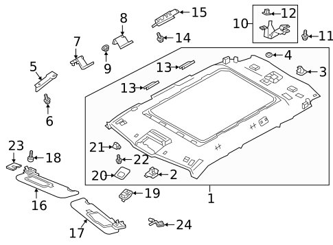 Interior Trim - Roof for 2022 Land Rover Range Rover Evoque #0