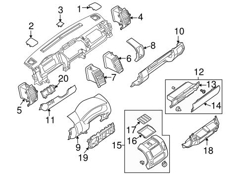Instrument Panel Components for 2005 Nissan Xterra | OEM