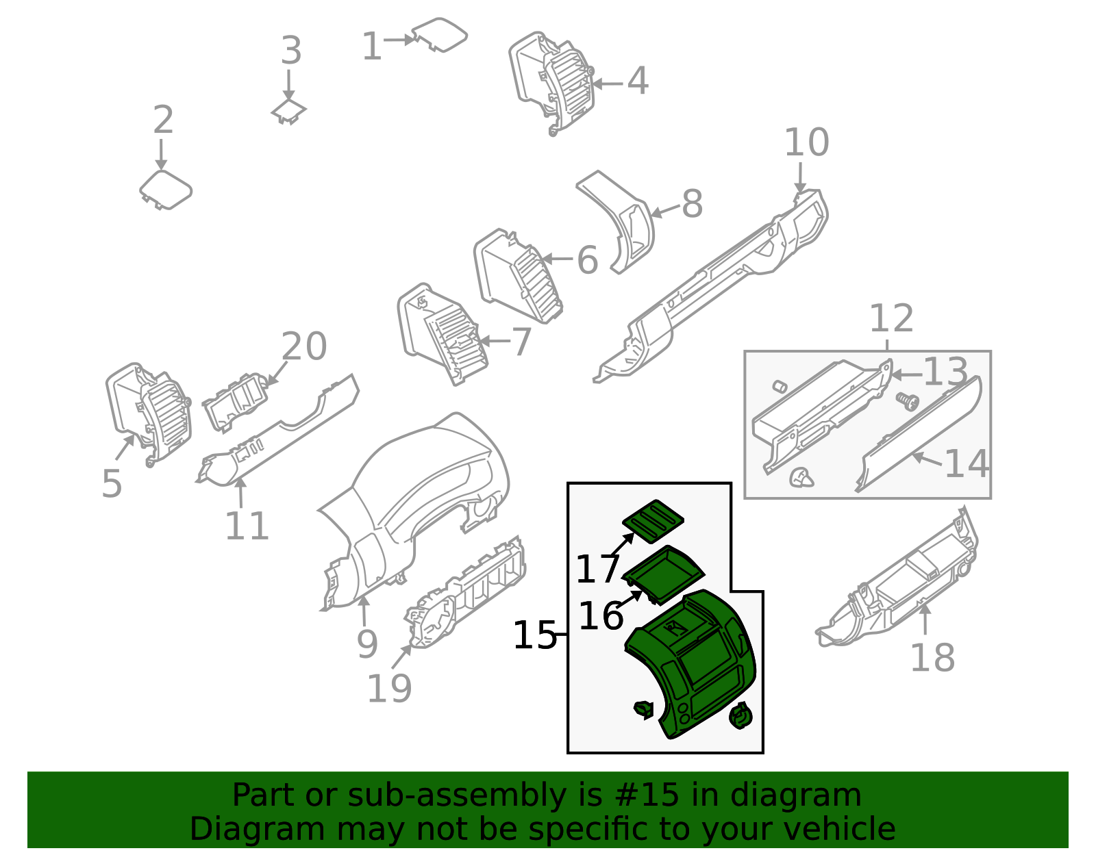 68259-EA00C - Instrument Panel Trim Panel 2005-2014 Nissan | Official ...
