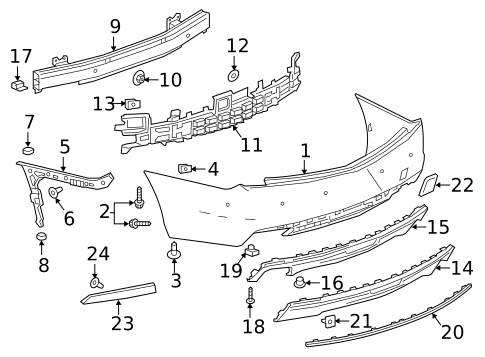 Bumper & Components - Rear for 2017 Cadillac CT6 #0