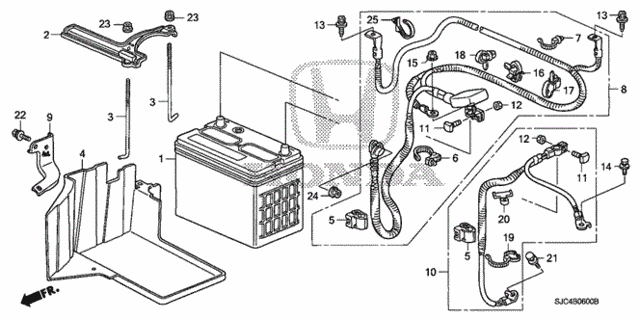 Battery (1) for 2008 Honda Ridgeline #0