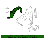 thumbnail image 2 of LKQ Front Right Fender Liner - For 2017-2018 Kia Forte 4-Door (Sedan) - OEM 86812B0000 2 of 6
