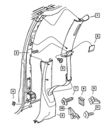 RS26YQLAC - Interior Trim: B-pillar Molding, Right, Upper for Mopar Image