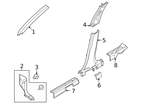 Interior Trim - Pillars for 2022 Nissan Rogue #0