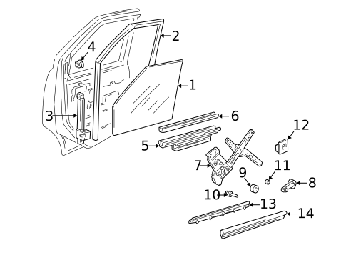 Front Door for 1994 GMC Safari #0