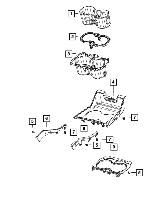 68541929AA - Interior Trim: Cup Holder Liner for Jeep: Grand Cherokee, Grand Cherokee L Image