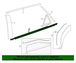 75740-42100 - Molding Assembly Rear Do | Nucar Toyota Parts