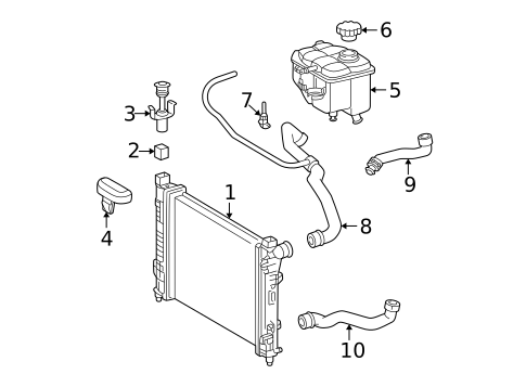 Radiator & Components for 2004 Mercedes-Benz C 320 #4