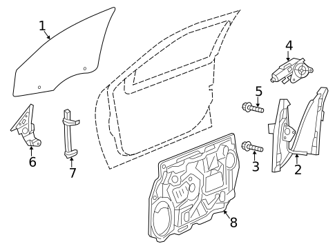 Glass - Door for 2014 Chrysler 200 #0