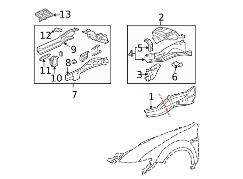 Structural Components & Rails for 2004 Acura TL #0