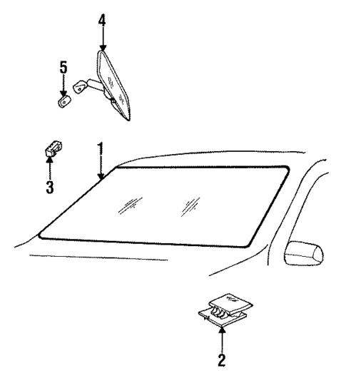 Glass - Windshield for 1991 Dodge Caravan #0