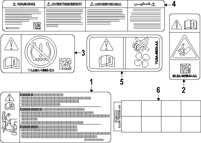 LU5Z1532A - Body: Warning Label for Ford: F-150, F-250 Super Duty, F-350 Super Duty Image