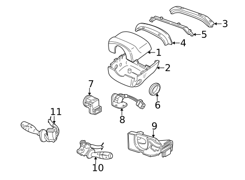 Shroud, Switches & Levers for 2001 Jaguar XJ8 #0