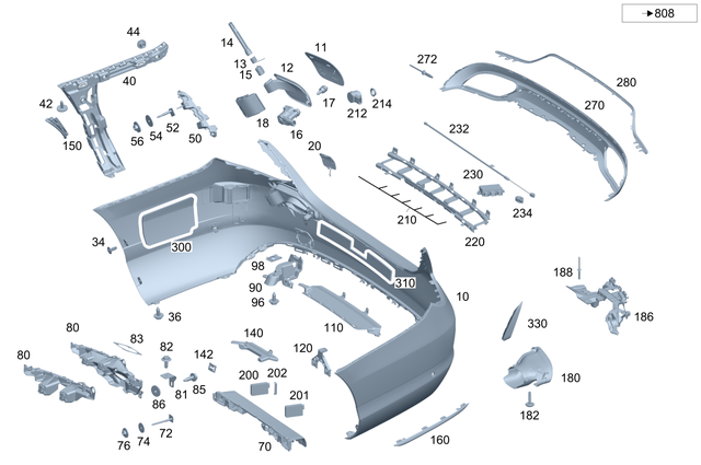 2058853803 - Special Equipment: Bumper Holder for Mercedes-Benz: C350e, C400, C63 AMG Image image