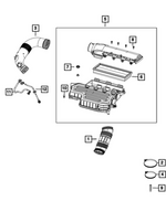 68523996AA - Fuel and Accelerator Pedal: Air Cleaner Hose for Mopar Image