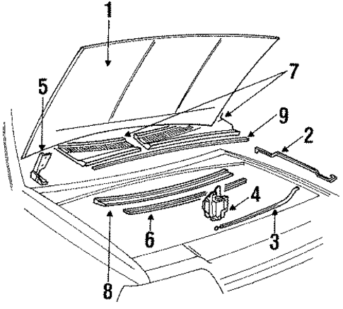 Hood & Components for 1986 Honda Civic #0