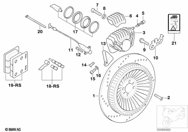34217661611 - : Brake Caliper, Rear for BMW-Motorrad Image