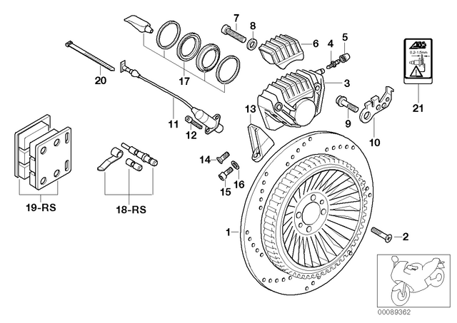 34117653275 - : Repair Kit, Brake Piston for BMW-Motorrad Image