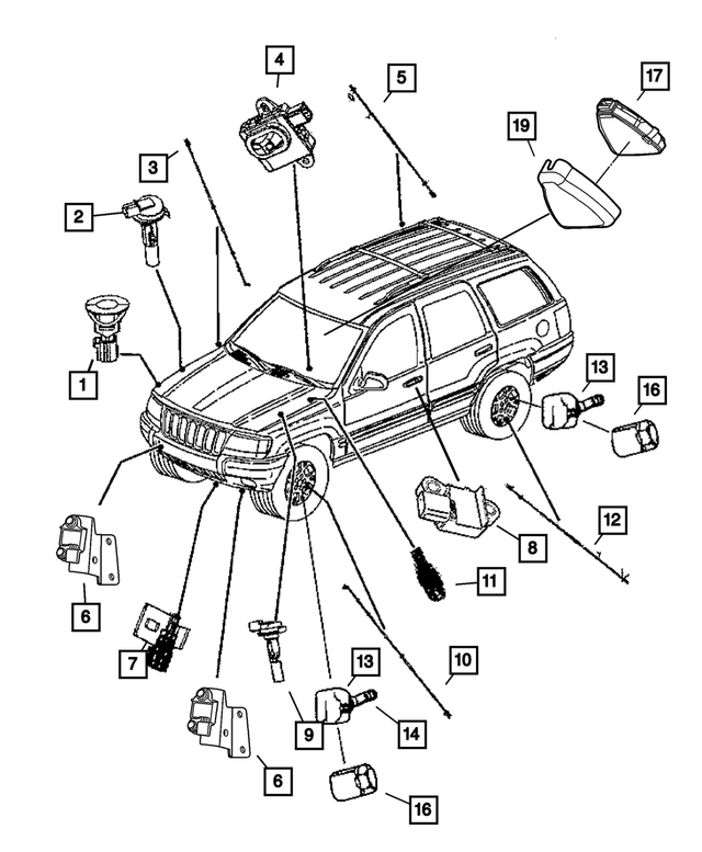 56010411AD - Electrical: Air Bag Sensor, Left for Mopar Image