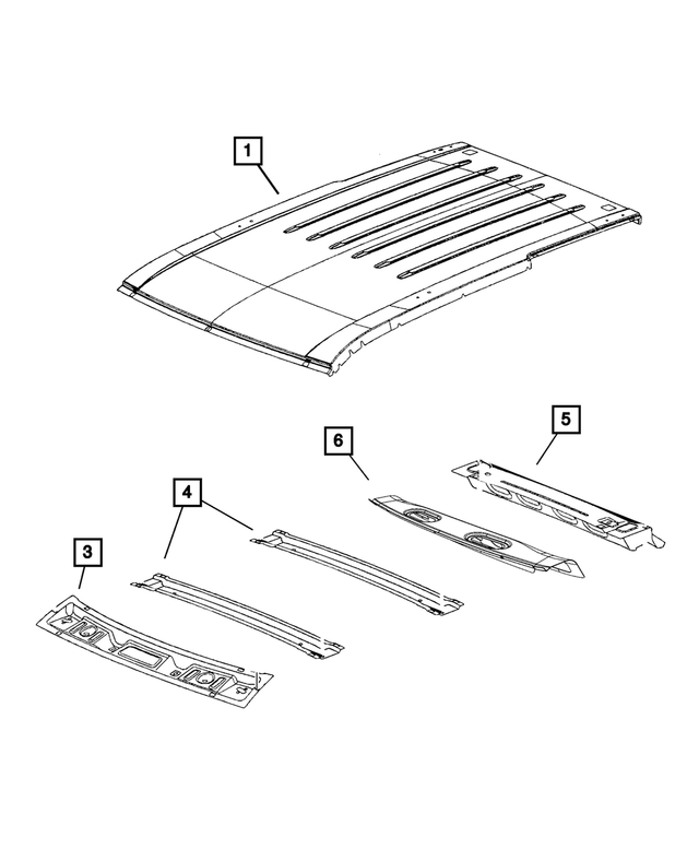 55369449AG - Body Sheet Metal Except Doors: Roof Front Header for Mopar Image image
