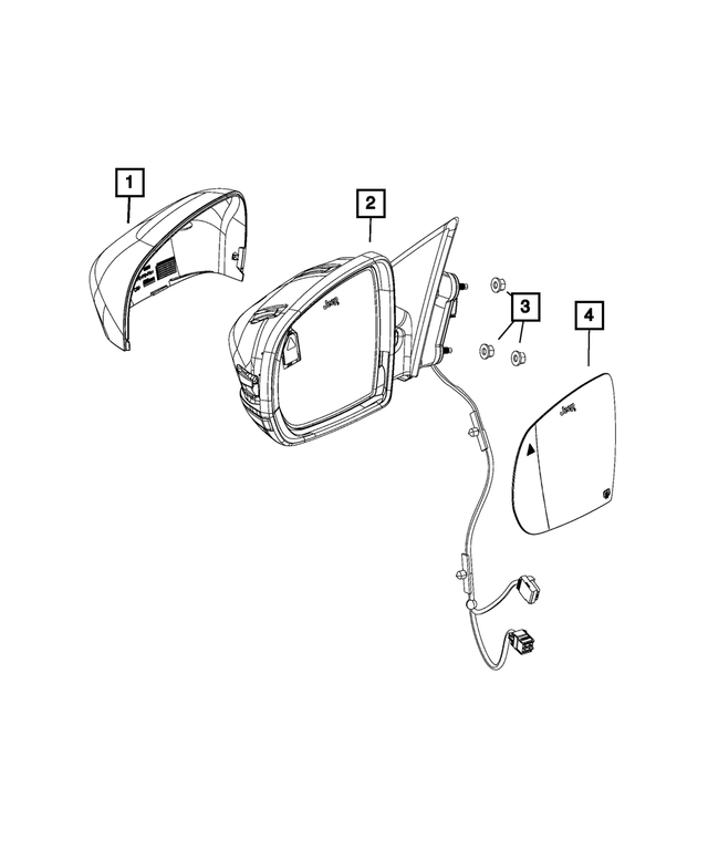 6LL30TZZAA - Doors, Door Mirrors and Related Parts: Mirror Cap, Right for Mopar Image