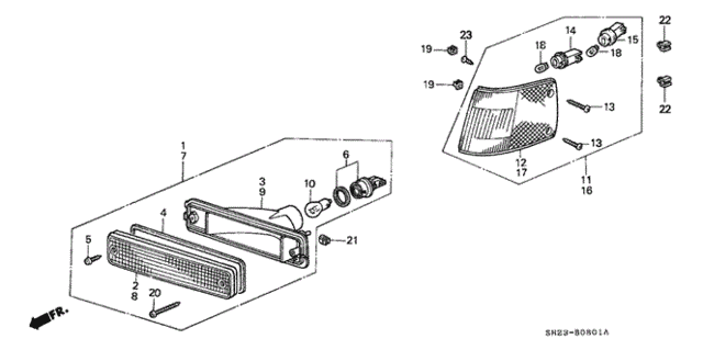 Front Combination Light for 1991 Honda CRX #0
