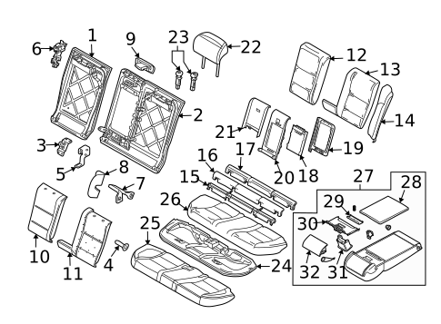 Rear Seat Components for 2008 BMW 535xi #0