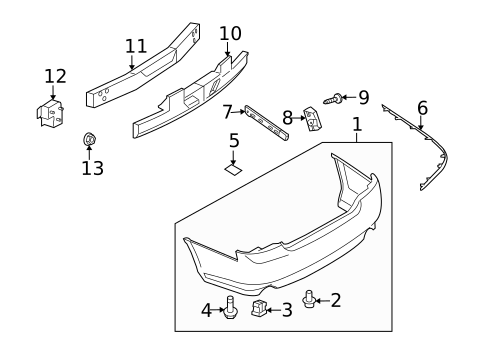 Bumper & Components - Rear for 2008 INFINITI M35 #0