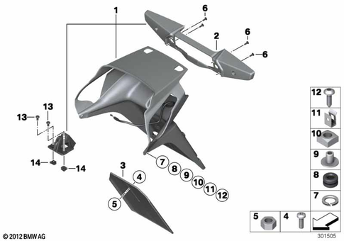 Rear Wheel Cover, License Plate Bracket for 2012 BMW-Motorrad R 1200 RT #0