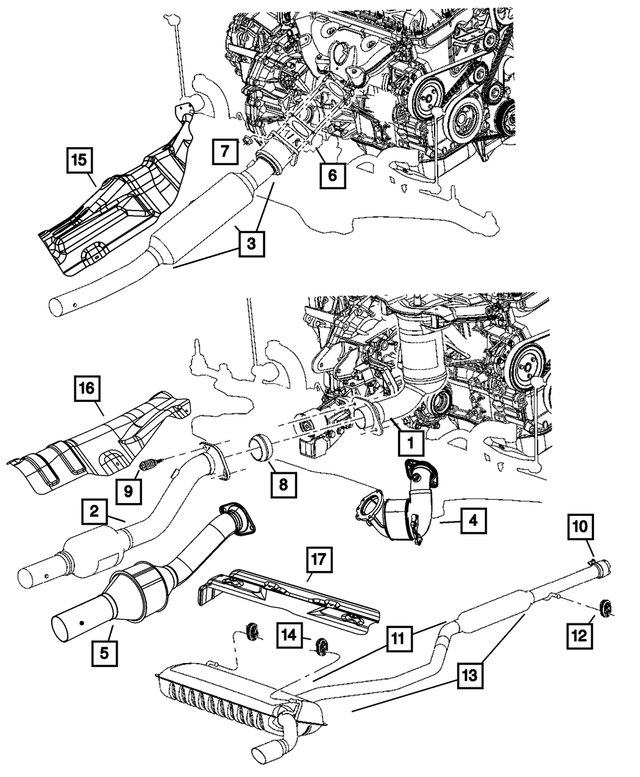 5105694AH - Exhaust: Exhaust Muffler And Resonator for Mopar Image