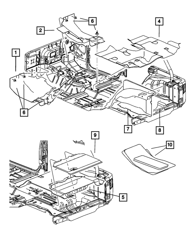 1JX94XDVAA - : Rear Floor Carpet, Right for Mopar Image