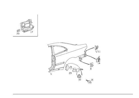 Rear Fender for 1999 Mercedes-Benz CLK430 #0