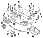 MB913804 - Body: Bumper Cover Reinforcement Bracket for Chrysler: Sebring | Dodge: Avenger Image