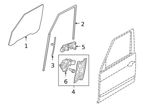 Glass - Front Door for 2009 Land Rover LR2 #0