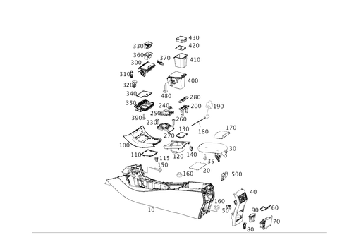 Housing with Tray, Armrest, and Ashtray for 2023 Mercedes-Benz CLA 250 #0