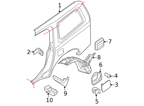 Exterior Trim - Quarter Panel for 2009 Nissan Xterra #0