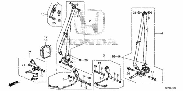Seat Belts (FR.) for 2016 Honda Pilot #0